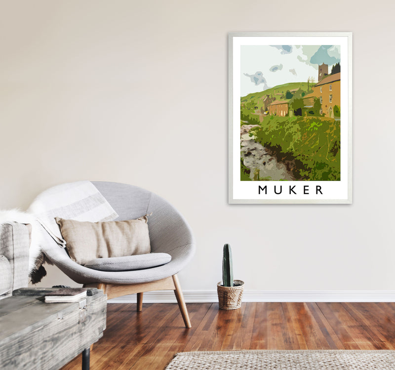 Muker Art Print by Richard O'Neill A1 Oak Frame