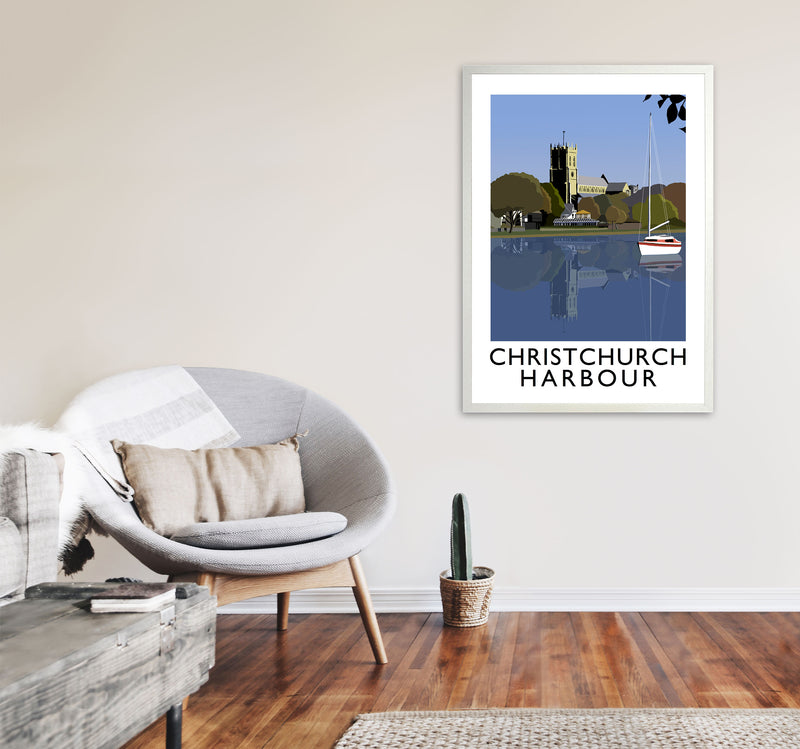 Christchurch Harbour Framed Digital Art Print by Richard O'Neill A1 Oak Frame
