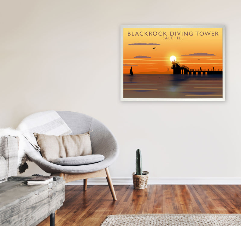 Blackrock Diving Tower (Sunset) (Landscape) by Richard O'Neill A1 Oak Frame