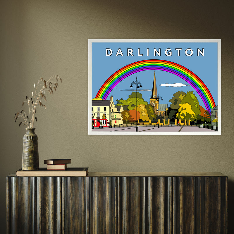 Darlington (St Cuthbert's Church) by Richard O'Neill A1 White Frame