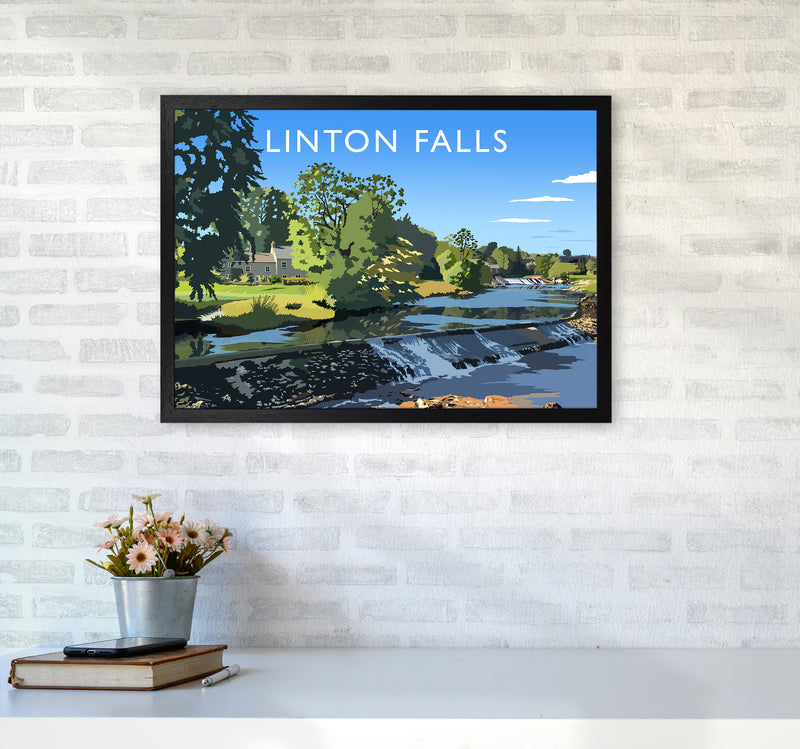 Linton Falls Travel Art Print by Richard O'Neill A2 White Frame
