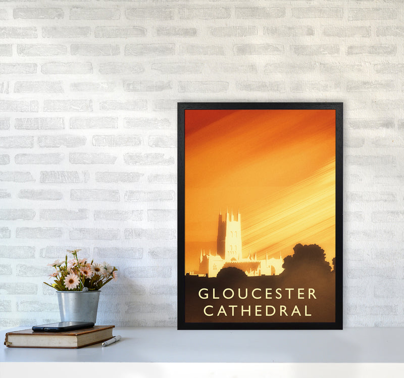 Gloucester Cathedral portrait Travel Art Print by Richard O'Neill A2 White Frame