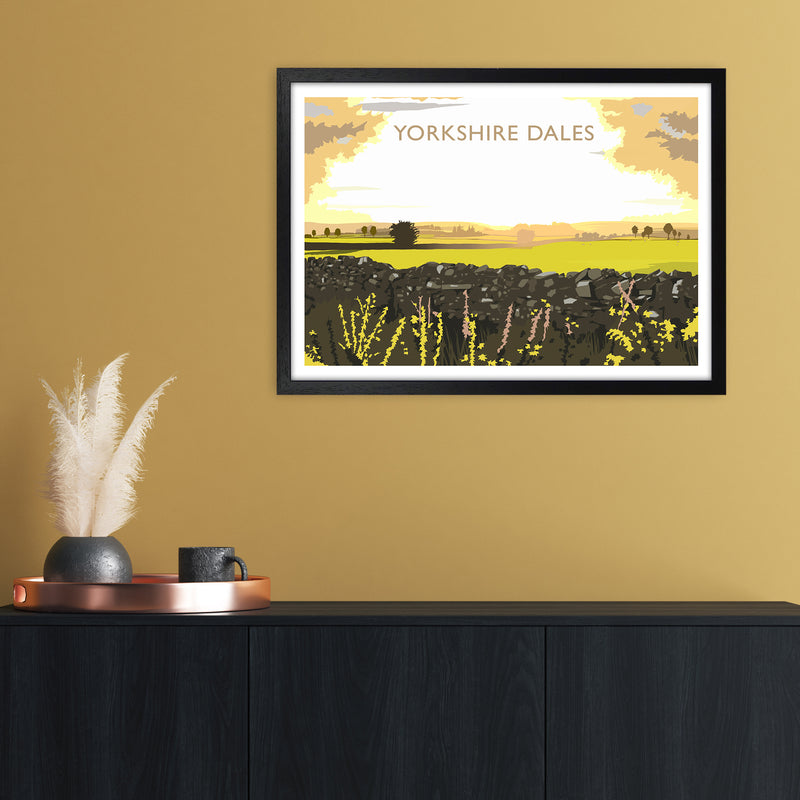 Yorkshire Dales Travel Art Print by Richard O'Neill A2 White Frame