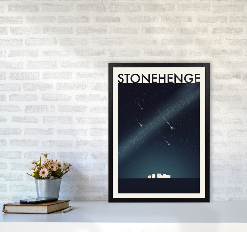 Stonehenge 2 (Night) Travel Art Print by Richard O'Neill A2 White Frame