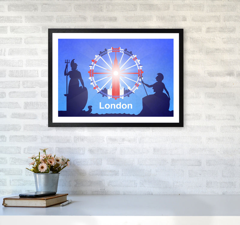 London (Britannia) Travel Art Print by Richard O'Neill A2 White Frame