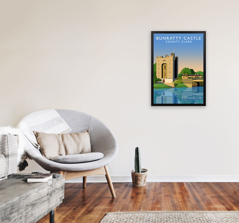 Bunratty Castle Portrait by Richard O'Neill A2 White Frame
