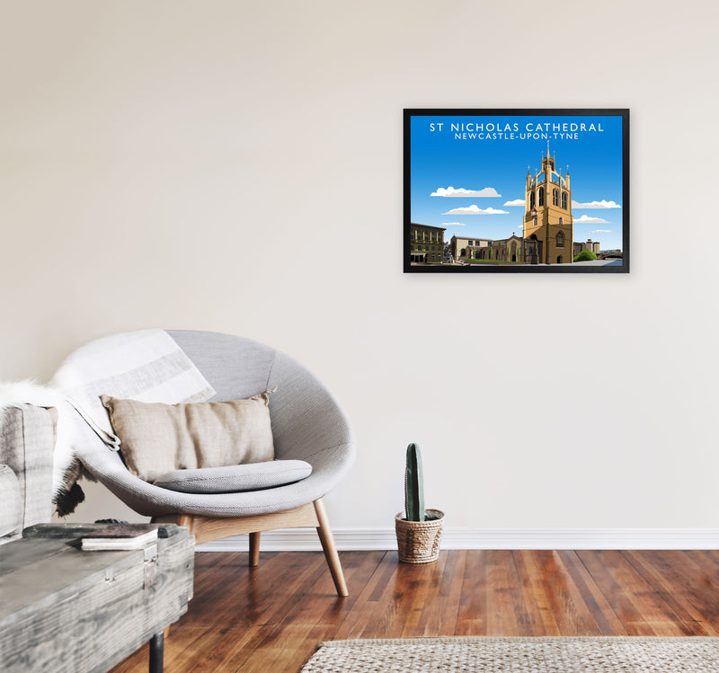 St Nicholas Cathedral Newcastle-Upon-Tyne Art Print by Richard O'Neill A2 White Frame