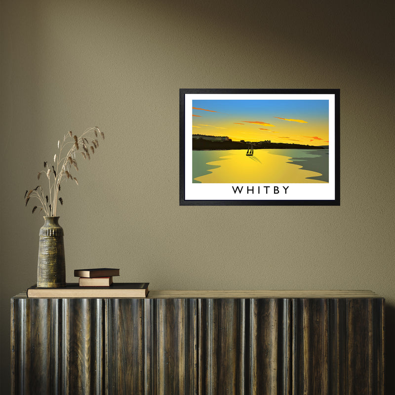 Whitby (Sunset) 2 by Richard O'Neill A2 Black Frame