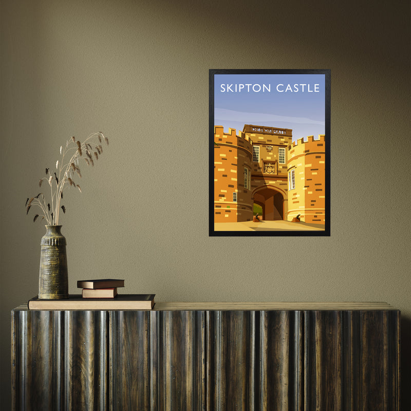 Skipton Castle portrait by Richard O'Neill A2 Black Frame