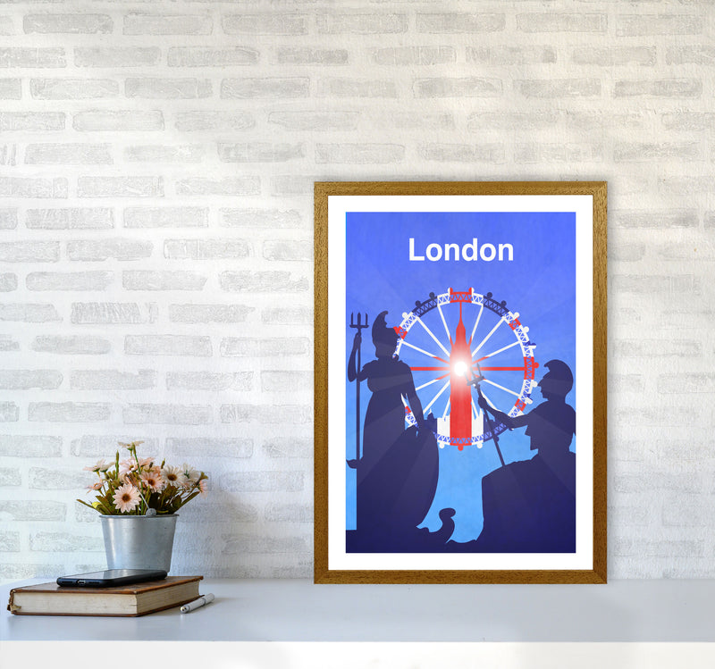 London (Britannia) portrait Travel Art Print by Richard O'Neill A2 Print Only