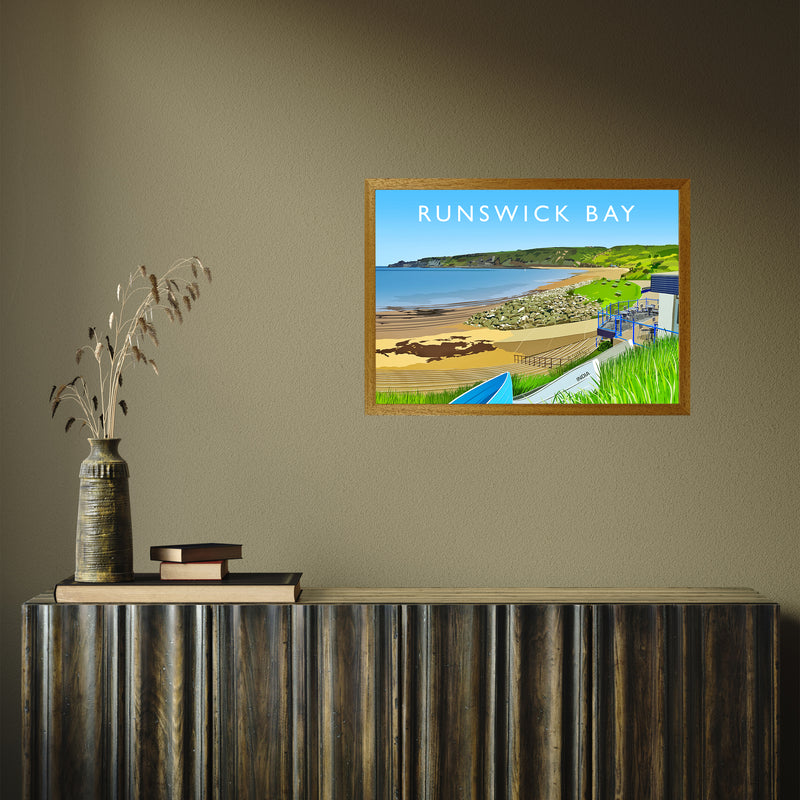 Runswick Bay 3 by Richard O'Neill A2 Oak Frame