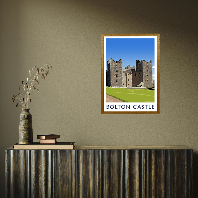 Bolton Castle 2 portrait by Richard O'Neill A2 Oak Frame