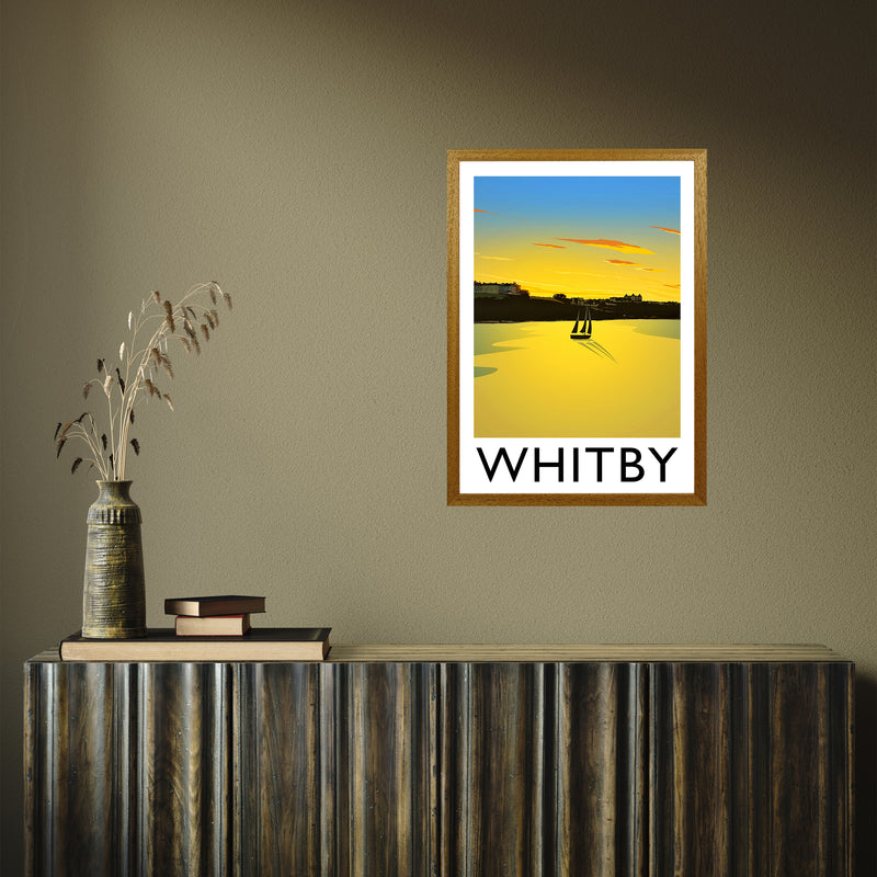 Whitby (Sunset) 2 portrait by Richard O'Neill A2 Oak Frame