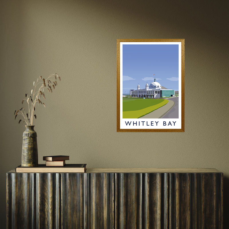 Whitley Bay portrait by Richard O'Neill A2 Oak Frame