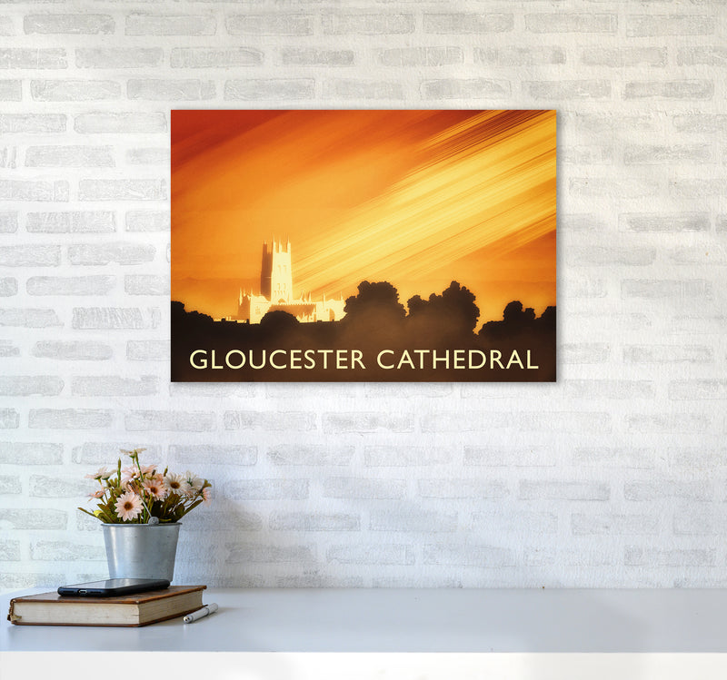 Gloucester Cathedral Travel Art Print by Richard O'Neill A2 Black Frame