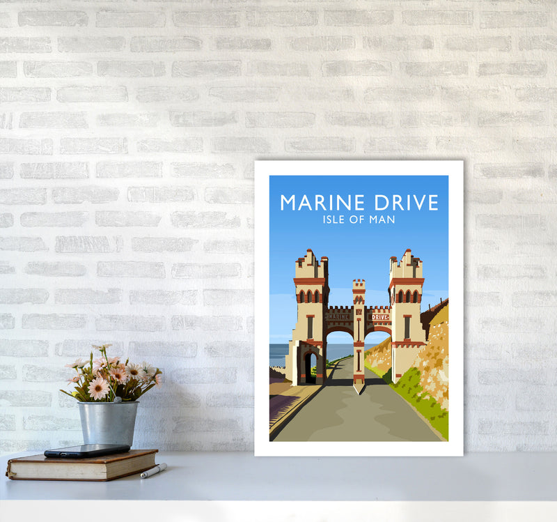 Marine Drive portrait Travel Art Print by Richard O'Neill A2 Black Frame