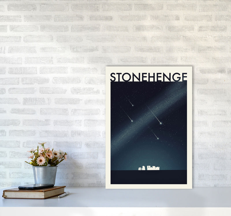 Stonehenge 2 (Night) Travel Art Print by Richard O'Neill A2 Black Frame