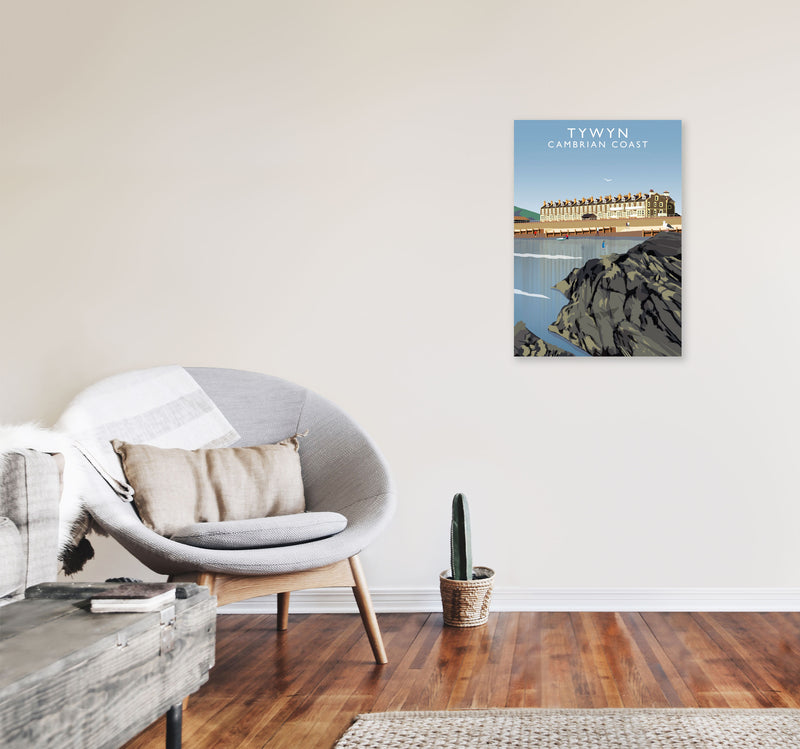Tywyn Cambrian Coast Framed Digital Art Print by Richard O'Neill A2 Black Frame