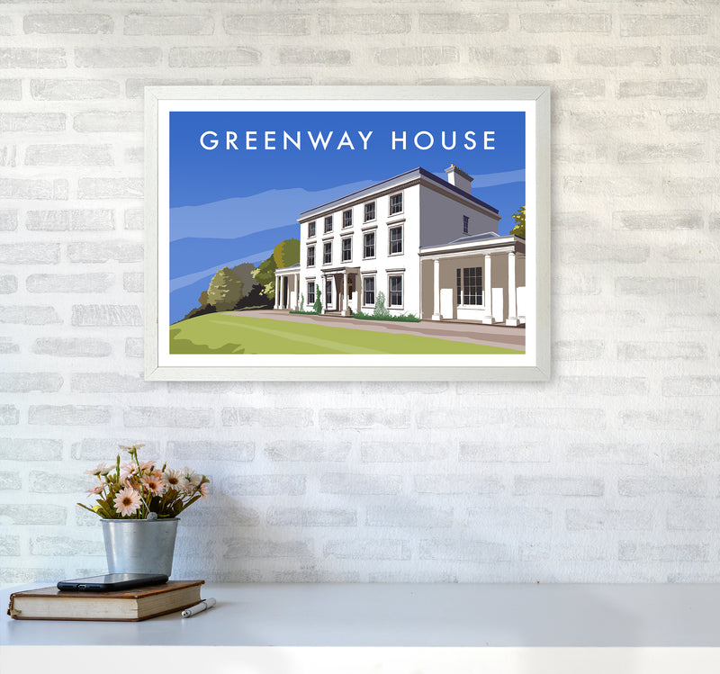 Greenway House Art Print by Richard O'Neill A2 Oak Frame