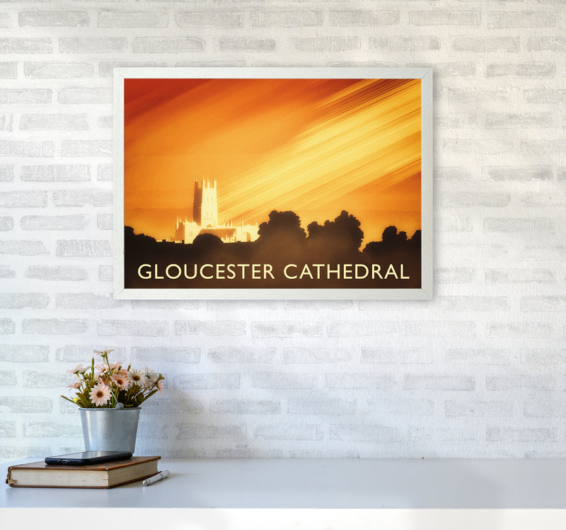 Gloucester Cathedral Travel Art Print by Richard O'Neill A2 Oak Frame