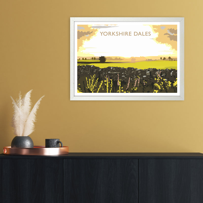 Yorkshire Dales Travel Art Print by Richard O'Neill A2 Oak Frame