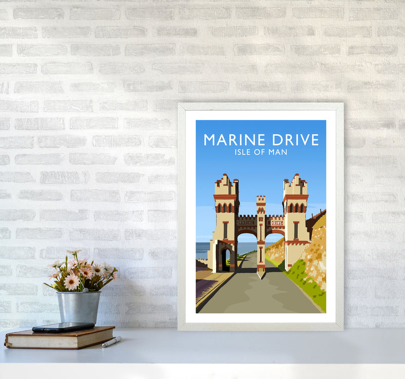 Marine Drive portrait Travel Art Print by Richard O'Neill A2 Oak Frame