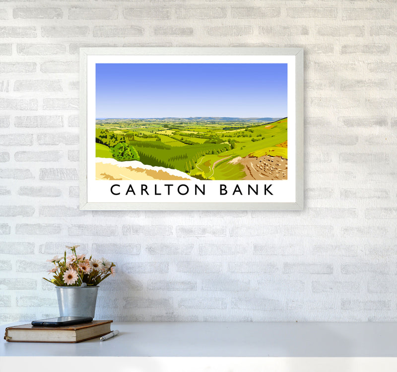 Carlton Bank Travel Art Print by Richard O'Neill A2 Oak Frame