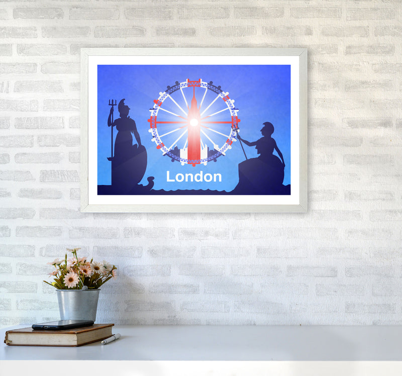 London (Britannia) Travel Art Print by Richard O'Neill A2 Oak Frame