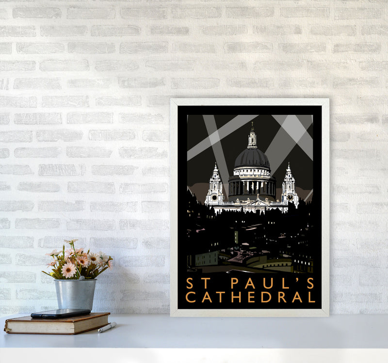 St Paul's Cathedral London Framed Digital Art Print by Richard O'Neill, Wooden Framed Wall Art A2 Oak Frame