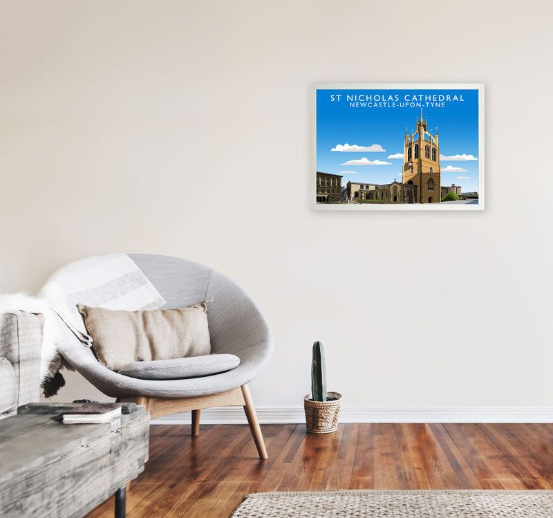 St Nicholas Cathedral Newcastle-Upon-Tyne Art Print by Richard O'Neill A2 Oak Frame