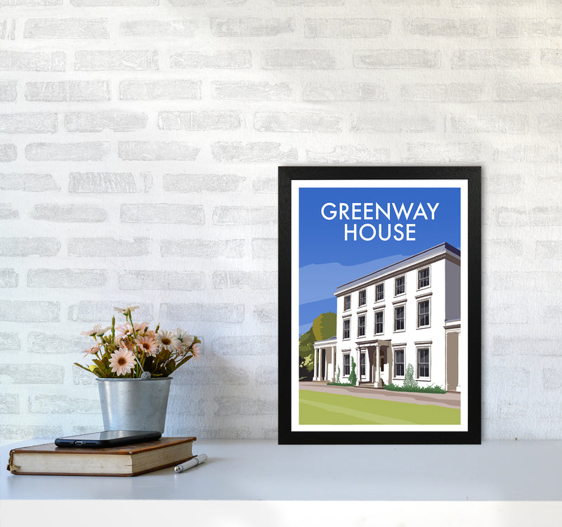 Greenway House Portrait Art Print by Richard O'Neill A3 White Frame