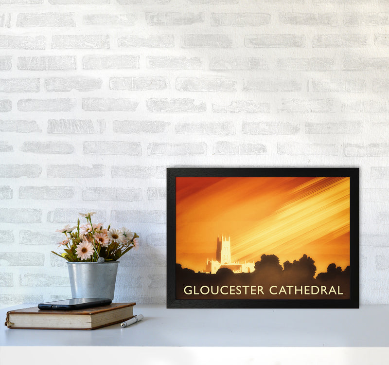Gloucester Cathedral Travel Art Print by Richard O'Neill A3 White Frame
