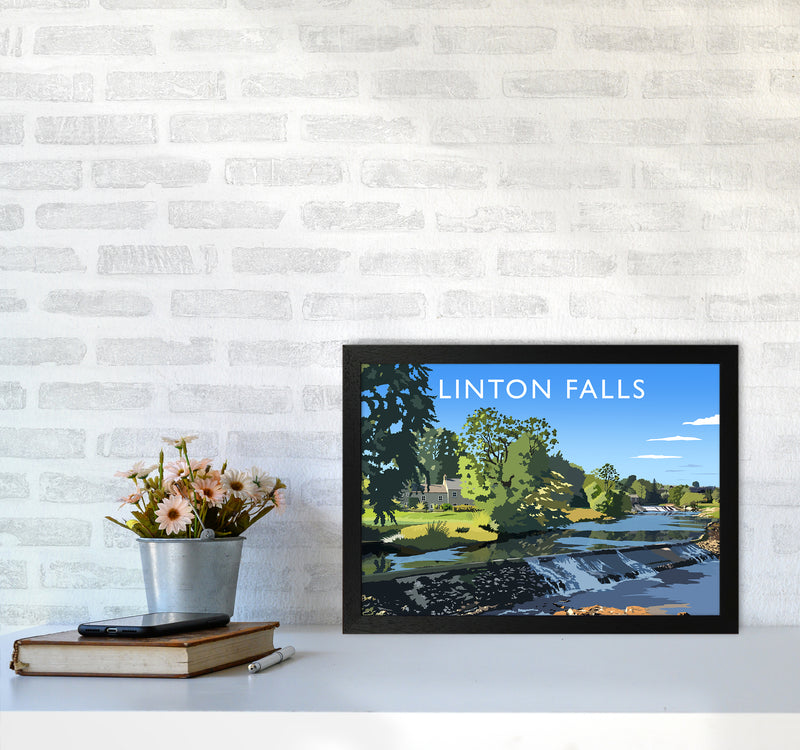 Linton Falls Travel Art Print by Richard O'Neill A3 White Frame