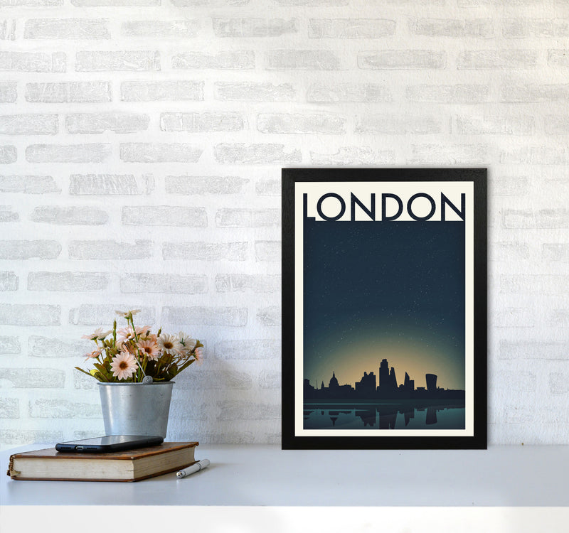 London 4 (Night) Travel Art Print by Richard O'Neill A3 White Frame