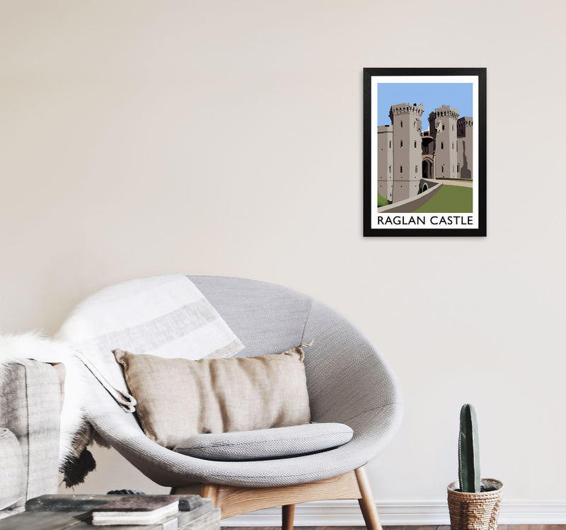 Raglan Castle by Richard O'Neill A3 White Frame