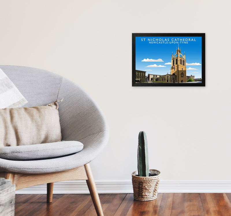 St Nicholas Cathedral Newcastle-Upon-Tyne Art Print by Richard O'Neill A3 White Frame