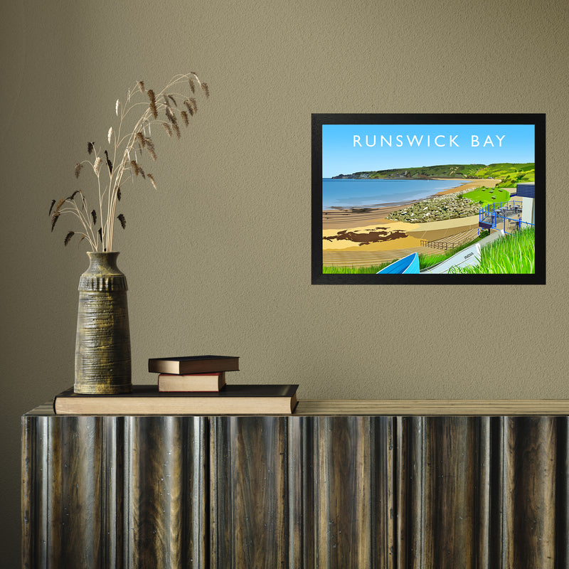 Runswick Bay 3 by Richard O'Neill A3 Black Frame