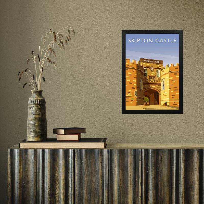 Skipton Castle portrait by Richard O'Neill A3 Black Frame
