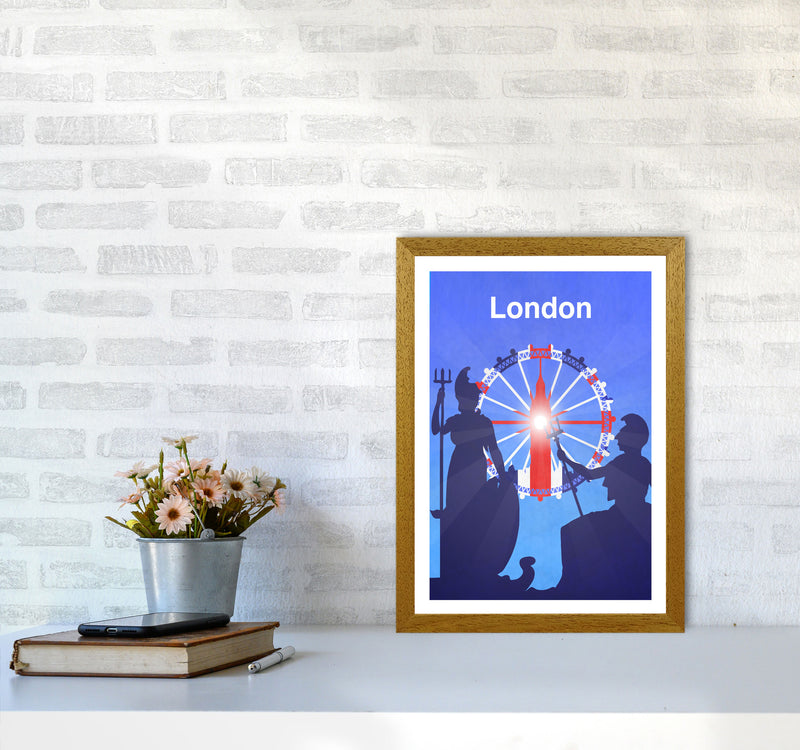 London (Britannia) portrait Travel Art Print by Richard O'Neill A3 Print Only