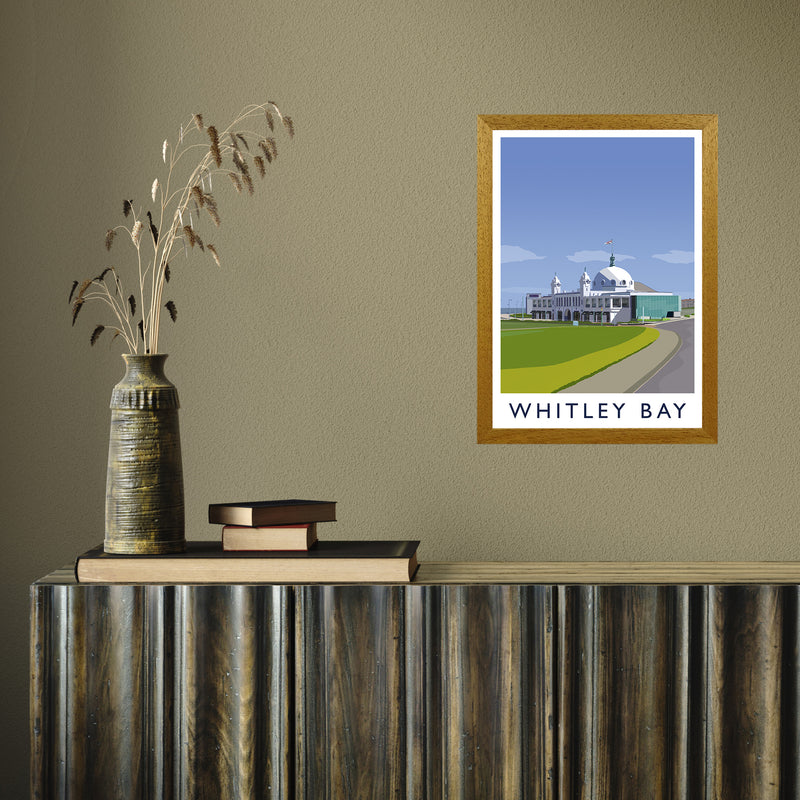 Whitley Bay portrait by Richard O'Neill A3 Oak Frame