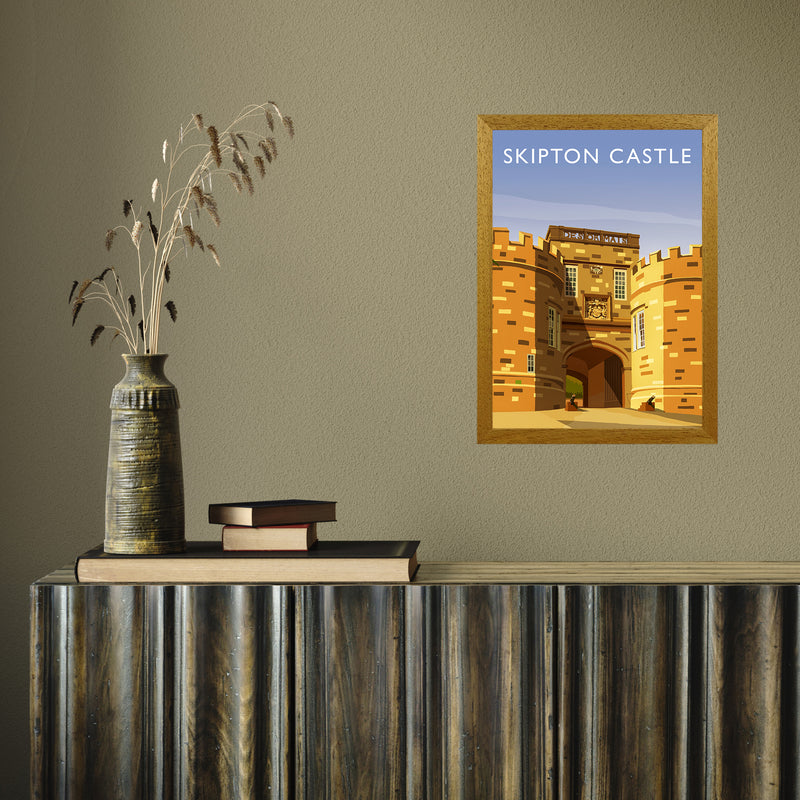 Skipton Castle portrait by Richard O'Neill A3 Oak Frame