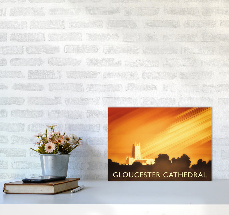 Gloucester Cathedral Travel Art Print by Richard O'Neill A3 Black Frame
