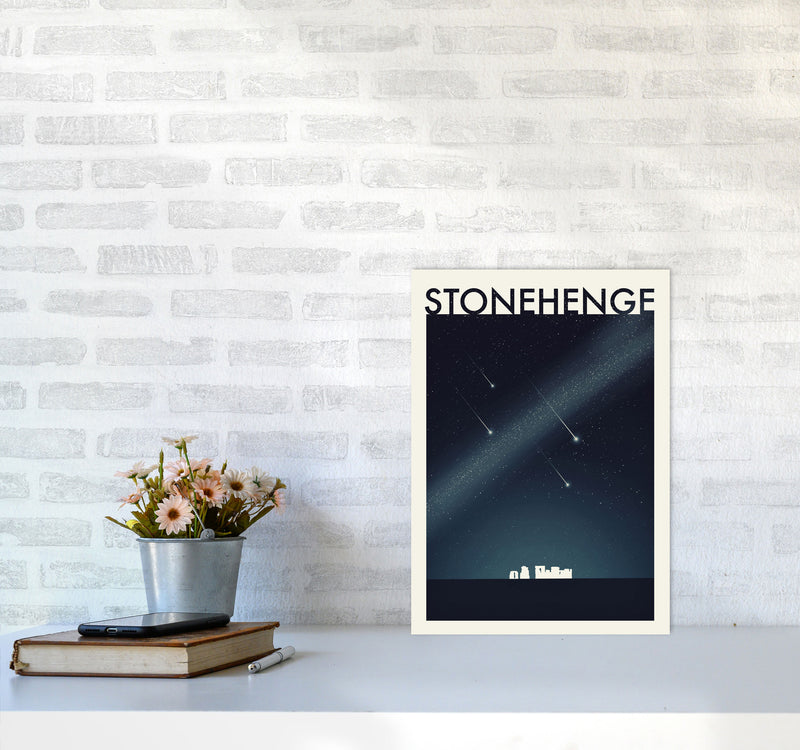 Stonehenge 2 (Night) Travel Art Print by Richard O'Neill A3 Black Frame