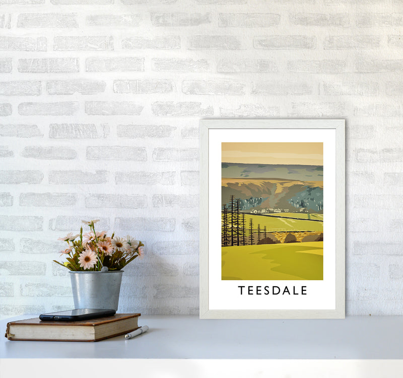 Teesdale Portrait Art Print by Richard O'Neill A3 Oak Frame