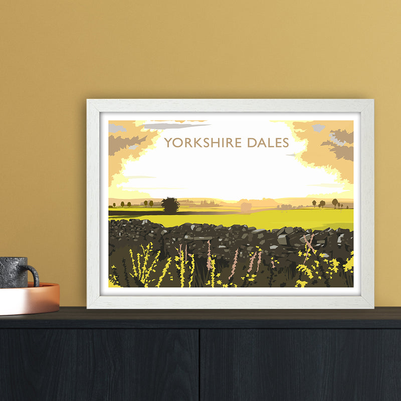Yorkshire Dales Travel Art Print by Richard O'Neill A3 Oak Frame