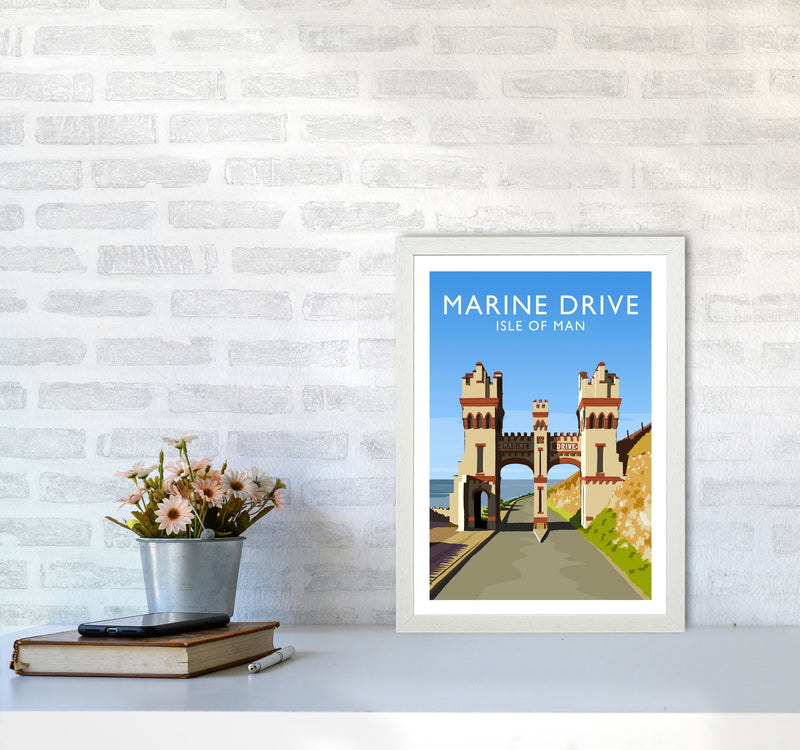 Marine Drive portrait Travel Art Print by Richard O'Neill A3 Oak Frame
