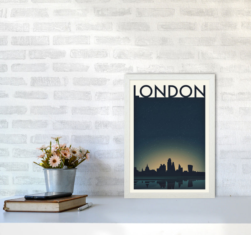 London 4 (Night) Travel Art Print by Richard O'Neill A3 Oak Frame
