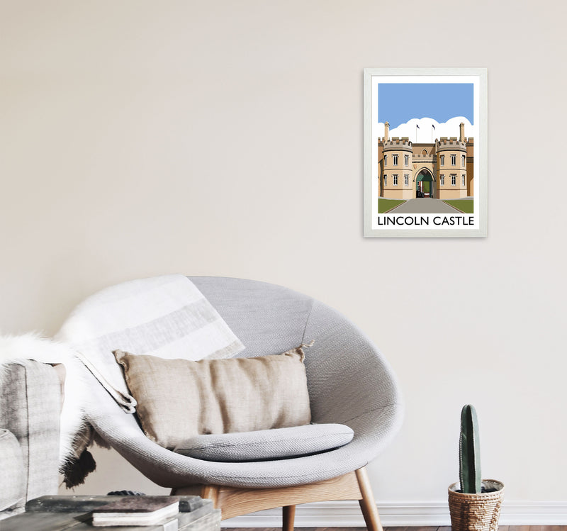 Lincoln Castle Framed Digital Art Print by Richard O'Neill A3 Oak Frame