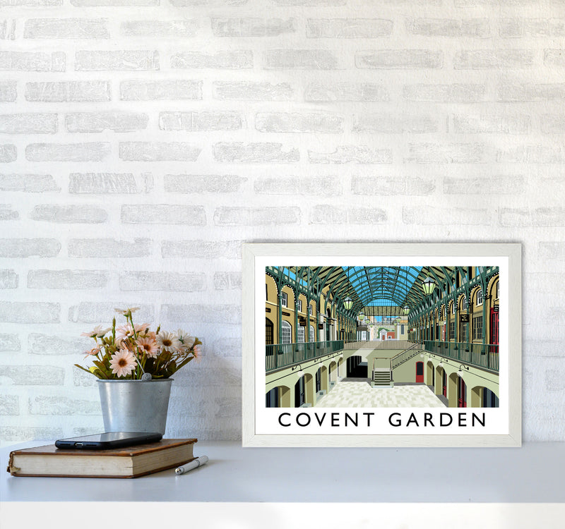 Covent Garden London Vintage Travel Art Poster by Richard O'Neill, Framed Wall Art Print, Cityscape, Landscape Art Gifts A3 Oak Frame