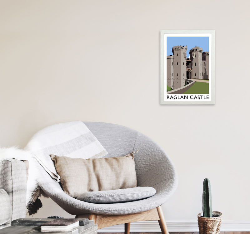 Raglan Castle by Richard O'Neill A3 Oak Frame